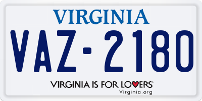 VA license plate VAZ2180