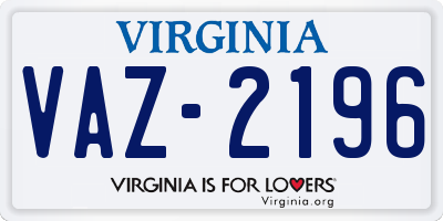 VA license plate VAZ2196