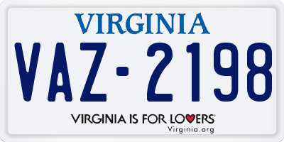 VA license plate VAZ2198