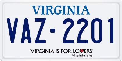 VA license plate VAZ2201
