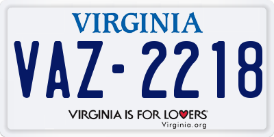 VA license plate VAZ2218