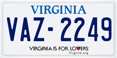 VA license plate VAZ2249