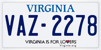 VA license plate VAZ2278