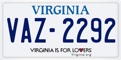 VA license plate VAZ2292