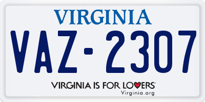 VA license plate VAZ2307