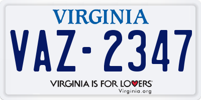 VA license plate VAZ2347