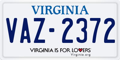 VA license plate VAZ2372