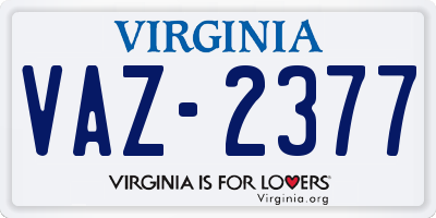 VA license plate VAZ2377