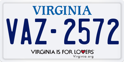 VA license plate VAZ2572