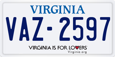 VA license plate VAZ2597