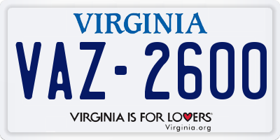 VA license plate VAZ2600