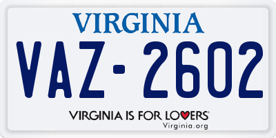 VA license plate VAZ2602
