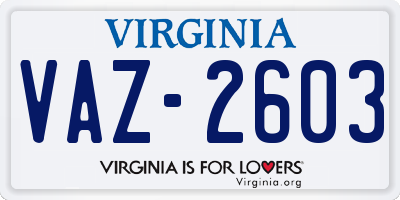 VA license plate VAZ2603