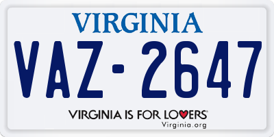 VA license plate VAZ2647