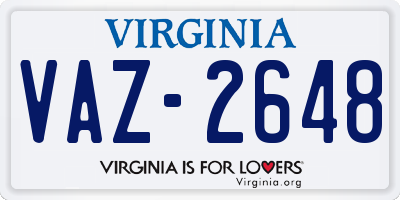 VA license plate VAZ2648