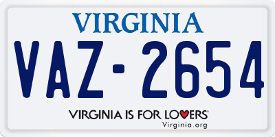 VA license plate VAZ2654