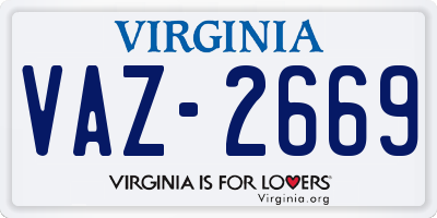 VA license plate VAZ2669