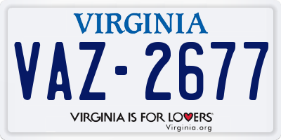 VA license plate VAZ2677