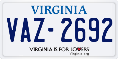 VA license plate VAZ2692