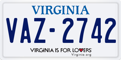 VA license plate VAZ2742