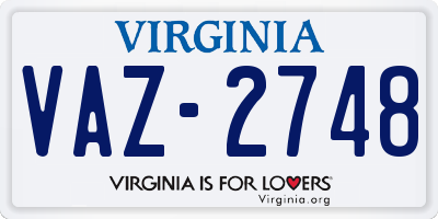 VA license plate VAZ2748