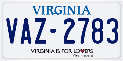 VA license plate VAZ2783