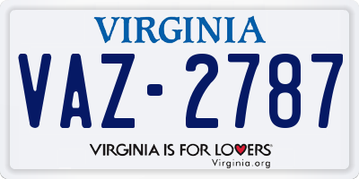 VA license plate VAZ2787