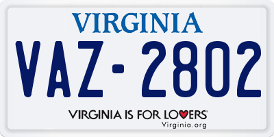 VA license plate VAZ2802
