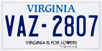 VA license plate VAZ2807