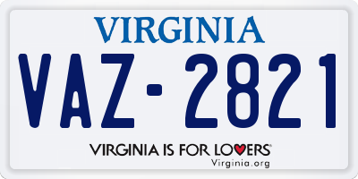 VA license plate VAZ2821