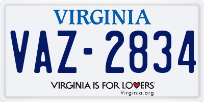 VA license plate VAZ2834