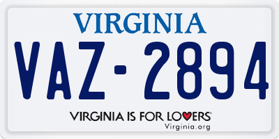 VA license plate VAZ2894