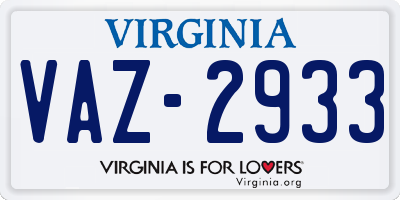 VA license plate VAZ2933