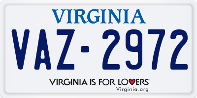 VA license plate VAZ2972