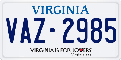 VA license plate VAZ2985