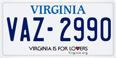 VA license plate VAZ2990