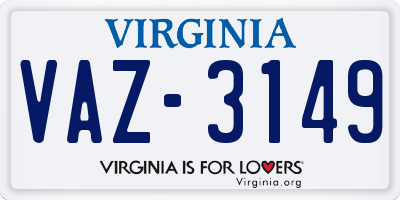 VA license plate VAZ3149