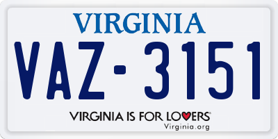 VA license plate VAZ3151