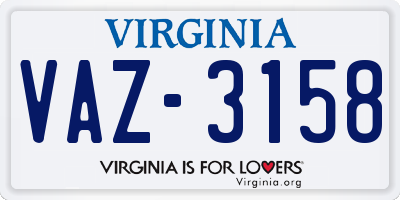 VA license plate VAZ3158