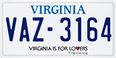 VA license plate VAZ3164