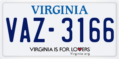VA license plate VAZ3166