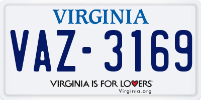 VA license plate VAZ3169