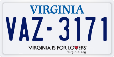 VA license plate VAZ3171