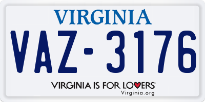 VA license plate VAZ3176