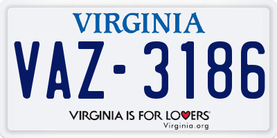 VA license plate VAZ3186