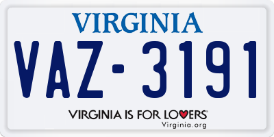 VA license plate VAZ3191