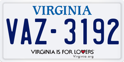 VA license plate VAZ3192
