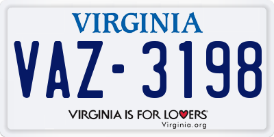 VA license plate VAZ3198