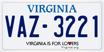 VA license plate VAZ3221