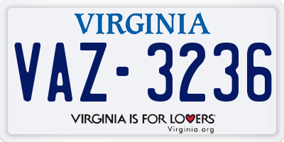 VA license plate VAZ3236